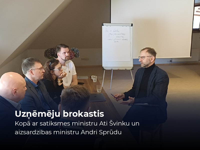 Uzņēmēju brokastis kopā ar satiksmes ministru Ati Švinku un aizsardzības ministru Andri Sprūdu